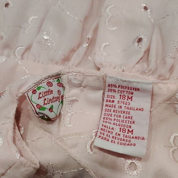 Little Lindsey Pink Eyelet Girls Dress, Sz 18M - Picture 5 of 5
